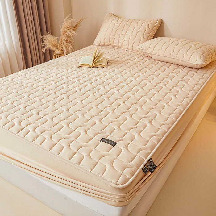 91家纺网 家纺一手货源 找家纺 3C 2025新款A类亲肤夹棉床笠-阡陌 阡陌 浅卡其