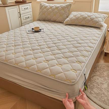 91家纺网 家纺一手货源 找家纺 （总）3C 2024新款云朵全棉水洗棉床笠