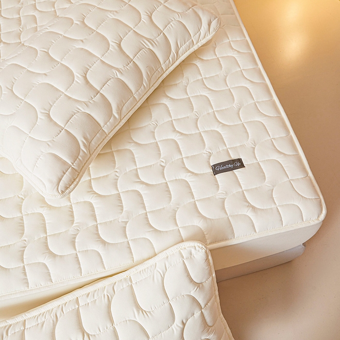 91家纺网 家纺一手货源 找家纺 3C 2025新款A类亲肤夹棉床笠-阡陌 阡陌 珍珠白