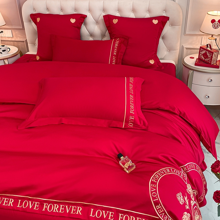 91家纺网 家纺一手货源 找家纺 东方合美（原：皇家传奇） 2023新款亲肤舒适时尚婚庆四件套系列 爱丽丝