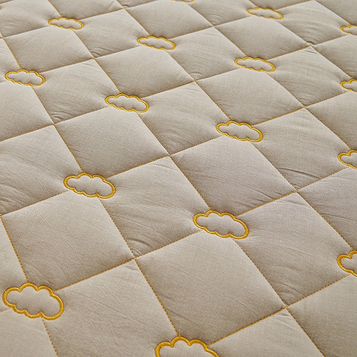 91家纺网 家纺一手货源 找家纺 3C 2024新款云朵全棉水洗棉床笠 云朵 清新灰