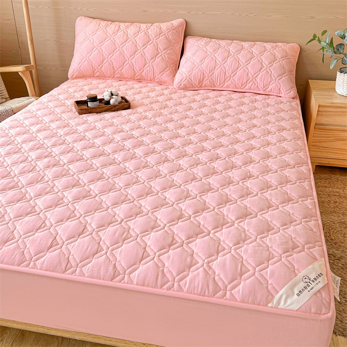 91家纺网 家纺一手货源 找家纺 3C 2024新款A类全棉抗菌防水床笠 全棉防水-灵玉色