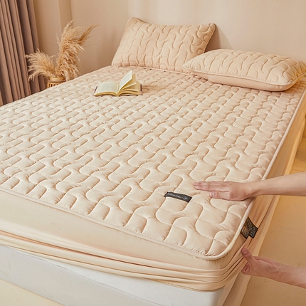 3C 2025新款A类亲肤夹棉床笠-阡陌 阡陌 浅卡其