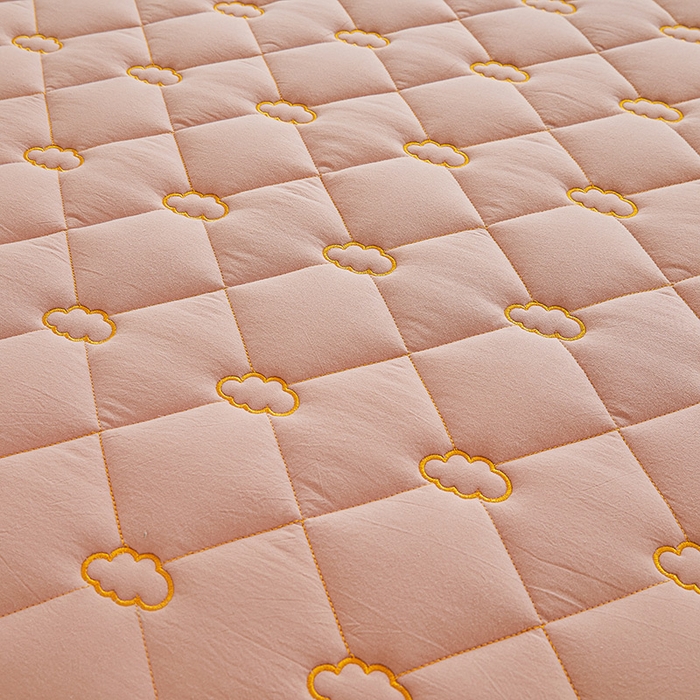 91家纺网 家纺一手货源 找家纺 3C 2024新款云朵全棉水洗棉床笠 云朵 浅豆沙