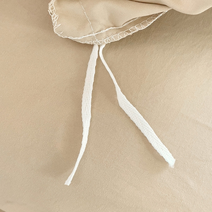 91家纺网 家纺一手货源 找家纺 森璐 2025新款水洗棉双拼四件套宿舍三件套床单被套枕套纯色-浅驼色