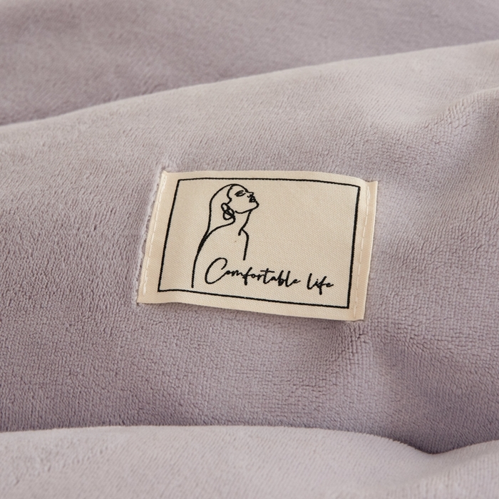 91家纺网 家纺一手货源 找家纺 法芙娜 2025新款牛奶绒被套毯 紫色