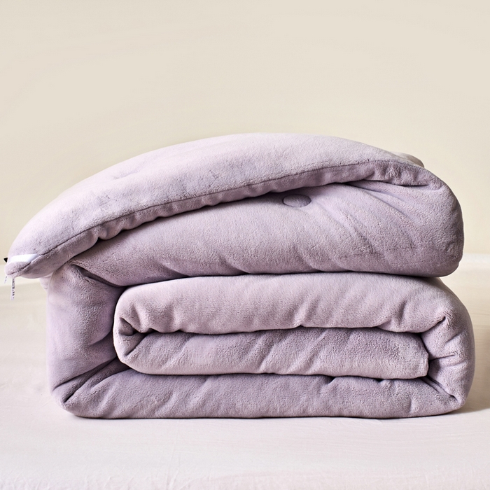 91家纺网 家纺一手货源 找家纺 法芙娜 2025新款牛奶绒懒人被 紫色