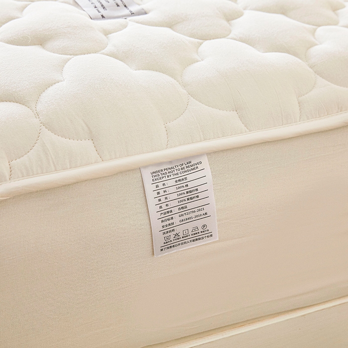 91家纺网 家纺一手货源 找家纺 3C 2025新款全棉水洗棉夹棉床笠-梦屿系列 梦屿 珍珠白