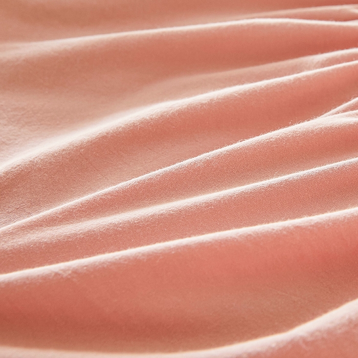 91家纺网 家纺一手货源 找家纺 3C 2025新款全棉水洗棉夹棉床笠-梦屿系列 梦屿 浅豆沙