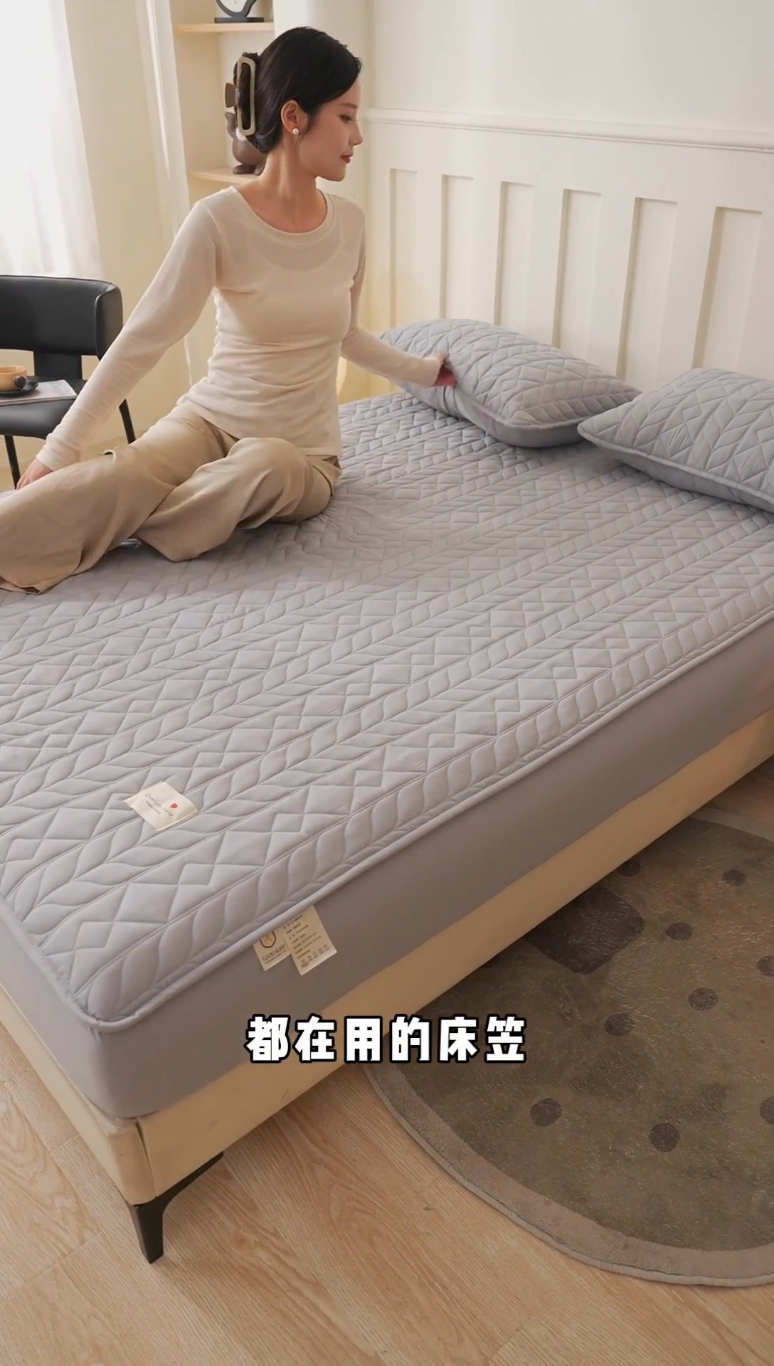 91家纺网 家纺一手货源 找家纺 3C 2025新款A类亲肤夹棉床笠-麦穗格 麦穗格 深海蓝