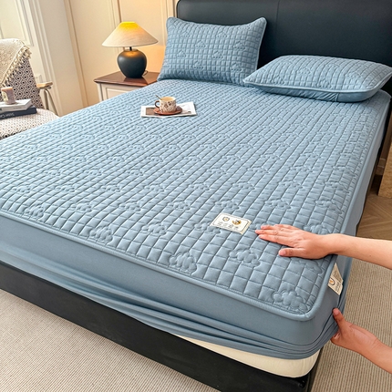 3C 2025新款A类亲肤夹棉床笠-小云朵 小云朵 深海蓝