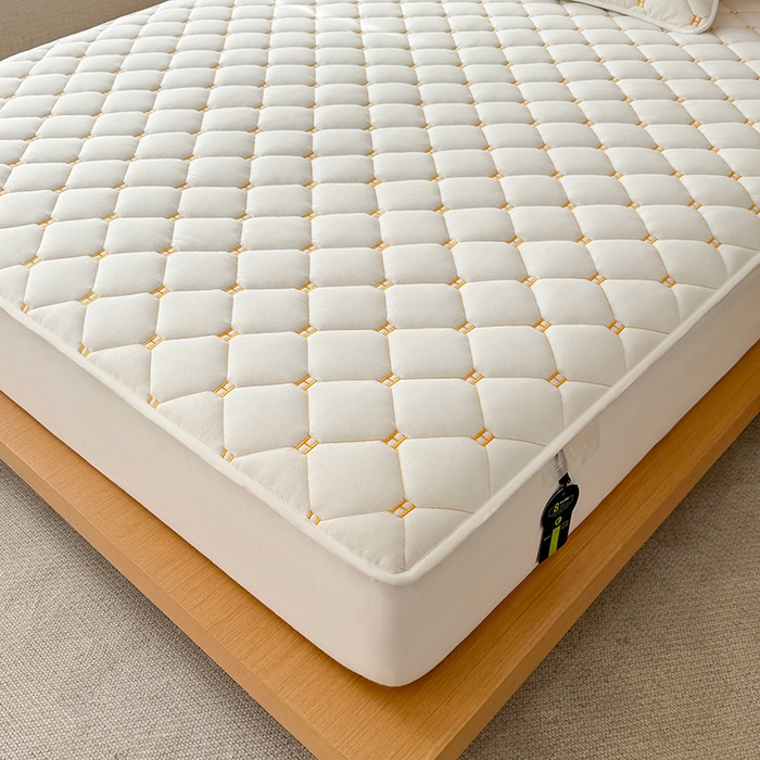 91家纺网 家纺一手货源 找家纺 3C 2024新款H全棉水洗棉床笠 珍珠白