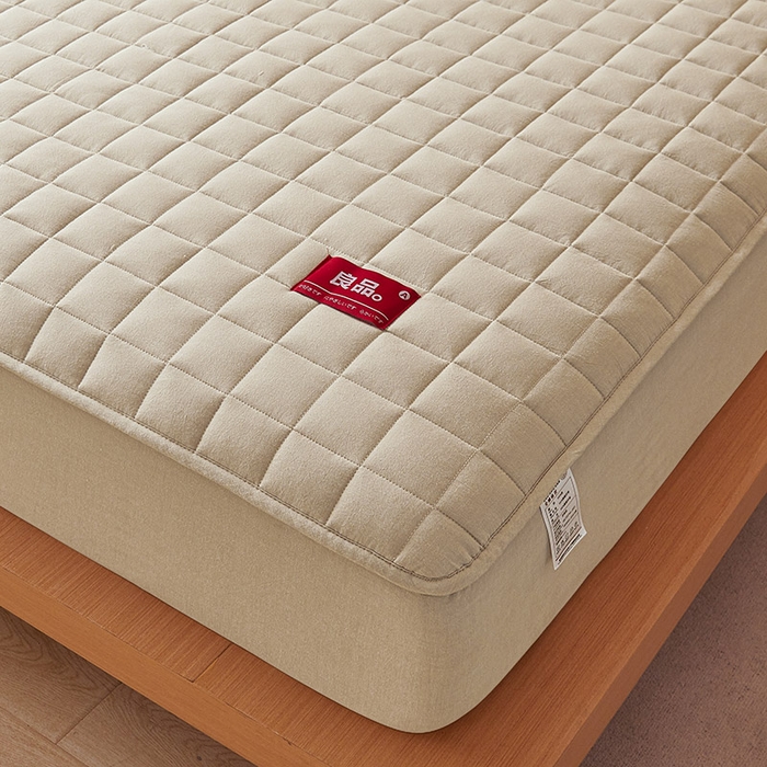 91家纺网 家纺一手货源 找家纺 3C 2025新款全棉水洗棉夹棉床笠-良品 良品 清新灰