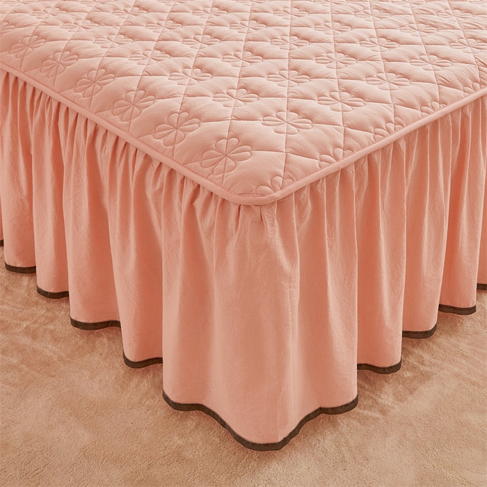 91家纺网 家纺一手货源 找家纺 （总）3C 2024新款全棉水洗棉夹棉床裙-四叶草系列