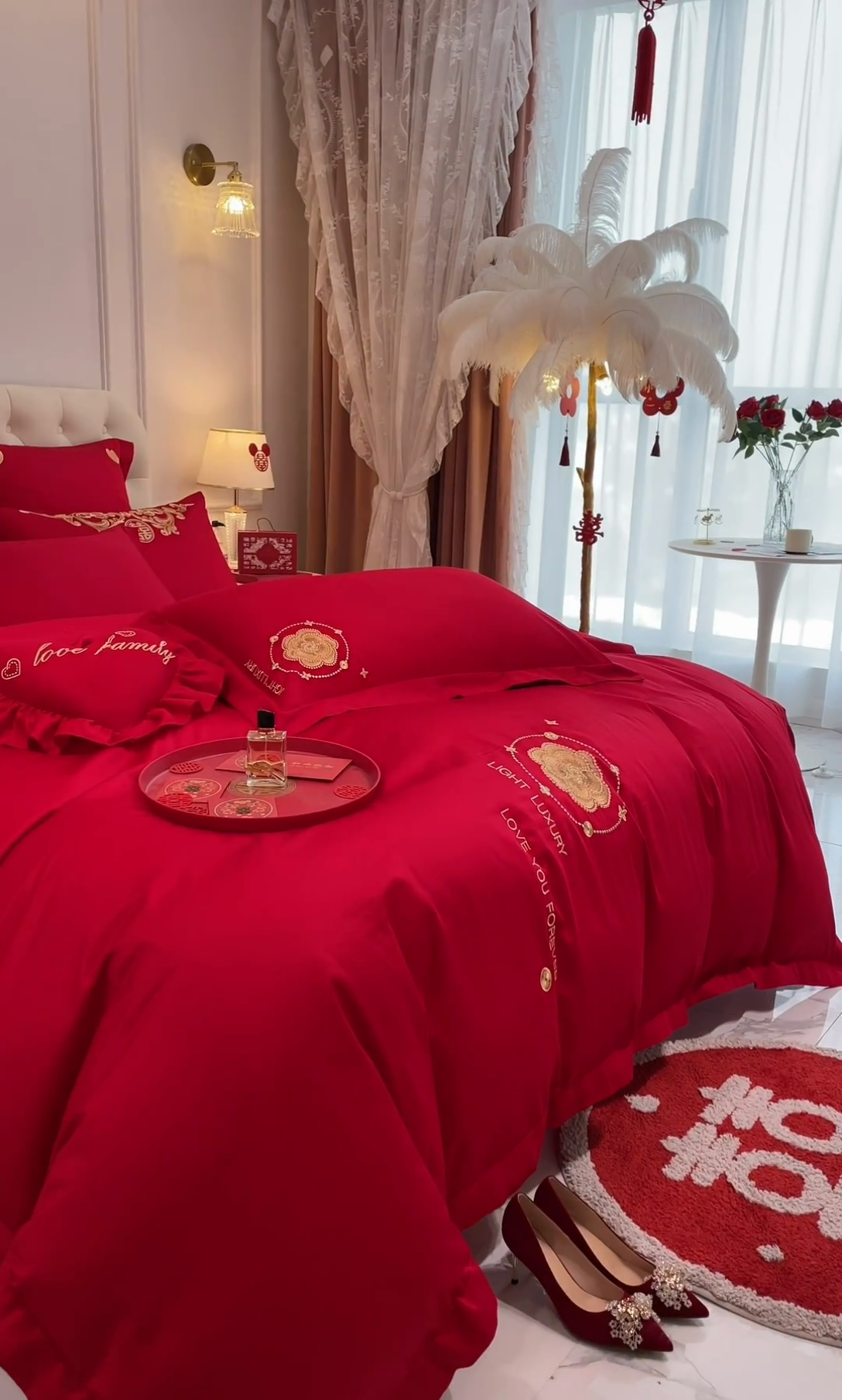 91家纺网 家纺一手货源 找家纺 东方合美（原：皇家传奇） 2023新款亲肤舒适时尚婚庆四件套系列 心相印