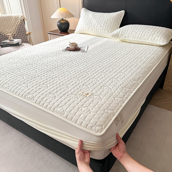 91家纺网 家纺一手货源 找家纺 （总）3C 2025新款A类亲肤夹棉床笠-小云朵