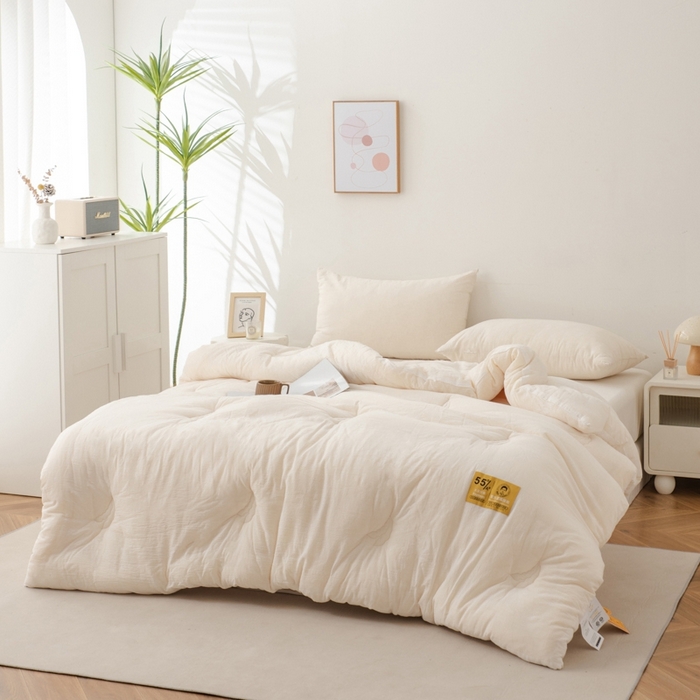 91家纺网 家纺一手货源 找家纺 2025新款官方授权工厂恒科家纺制造正品全棉李官奇大豆纤维被 55%高含量大豆纤维 冬被双人被子纯棉被芯子母被 冬被