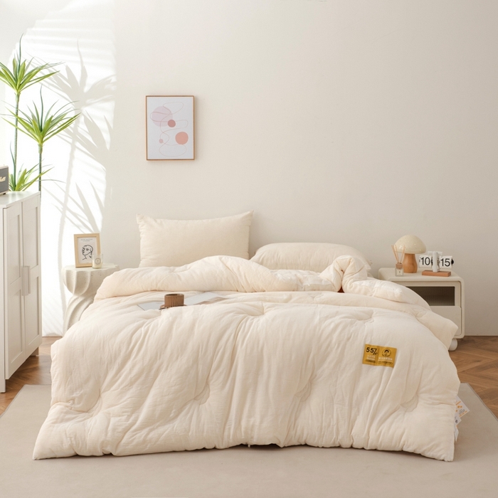 91家纺网 家纺一手货源 找家纺 2025新款官方授权工厂恒科家纺制造正品全棉李官奇大豆纤维被 55%高含量大豆纤维 冬被双人被子纯棉被芯子母被 冬被