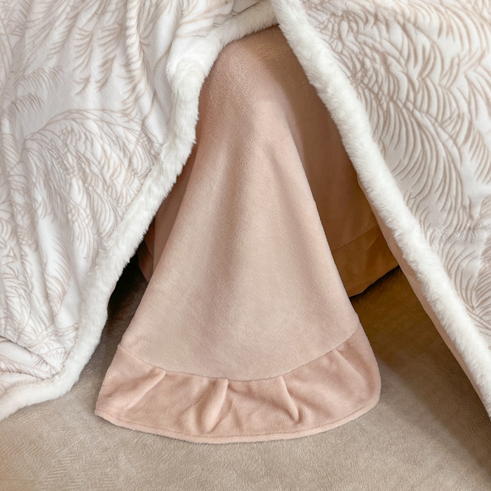 91家纺网 家纺一手货源 找家纺 畅畅家纺 2025新款兔毛绒大包边雕花牛奶绒绒四件套 森林奇境-卡其