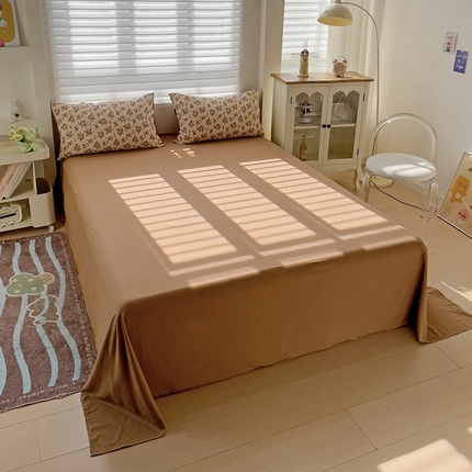 娜娜2025新款A类针织双层纱印花四件套 小苍兰