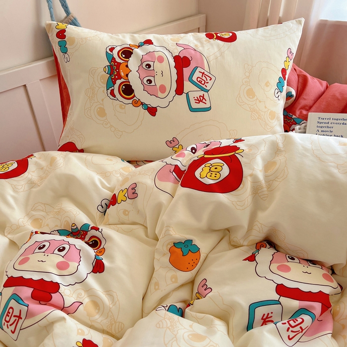 91家纺网 家纺一手货源 找家纺 雅居纺家纺 2025新款全棉小清新四件套 小福袋