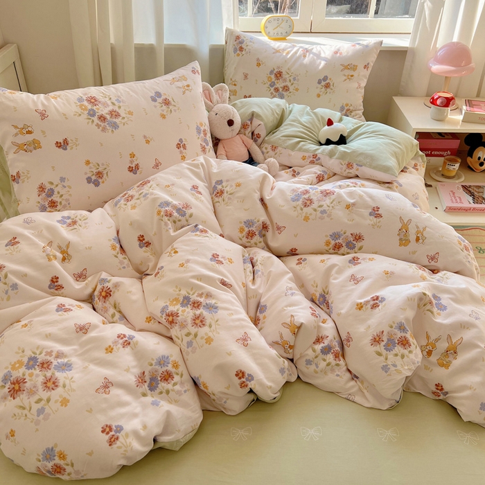 91家纺网 家纺一手货源 找家纺 雅居纺家纺 2025新款全棉小清新四件套 旷野气息