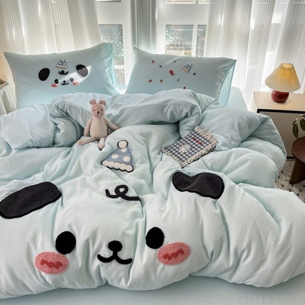 91家纺网 家纺一手货源 找家纺 （总）玉海棠 2025新款水洗棉毛巾绣四件套系列（含买家秀）