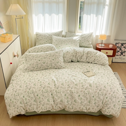捌月 2025新款13372喷气全棉四件套-花园里系列 艾美