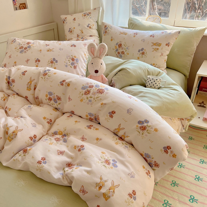 91家纺网 家纺一手货源 找家纺 雅居纺家纺 2025新款全棉小清新四件套 旷野气息