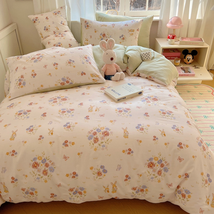 91家纺网 家纺一手货源 找家纺 雅居纺家纺 2025新款全棉小清新四件套 旷野气息