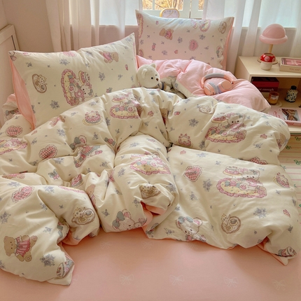 雅居纺家纺 2025新款全棉小清新四件套 游园会