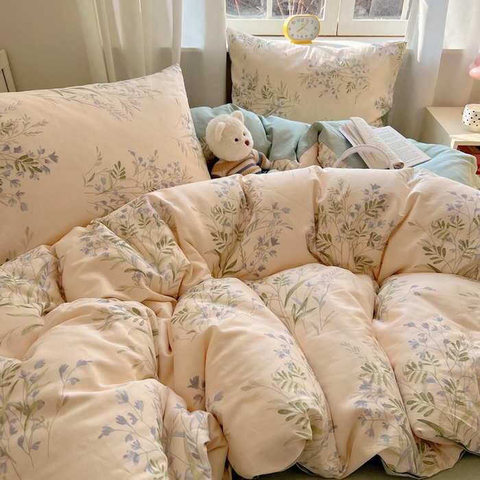 91家纺网 家纺一手货源 找家纺 雅居纺家纺 2025新款全棉小清新四件套 芳草