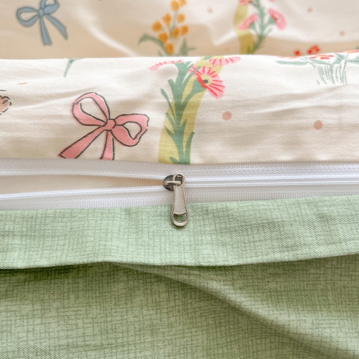 91家纺网 家纺一手货源 找家纺 雅居纺家纺 2025新款全棉小清新四件套 花园秘境