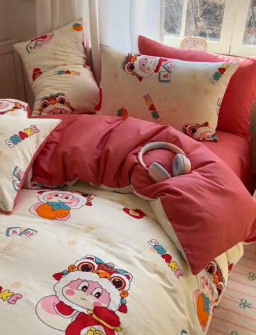 91家纺网 家纺一手货源 找家纺 雅居纺家纺 2025新款全棉小清新四件套 小福袋