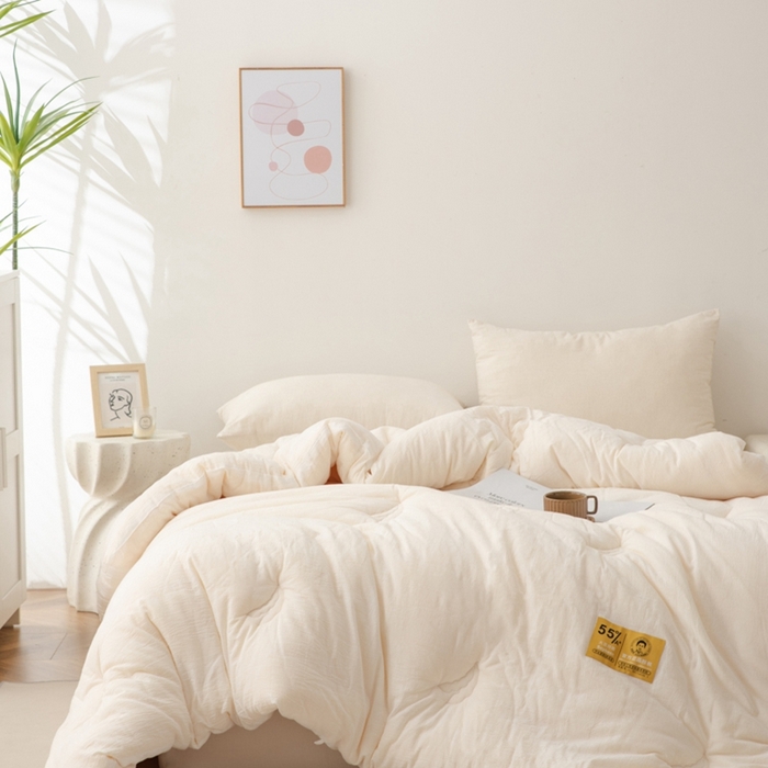 91家纺网 家纺一手货源 找家纺 2025新款官方授权工厂恒科家纺制造正品全棉李官奇大豆纤维被 55%高含量大豆纤维 冬被双人被子纯棉被芯子母被 冬被