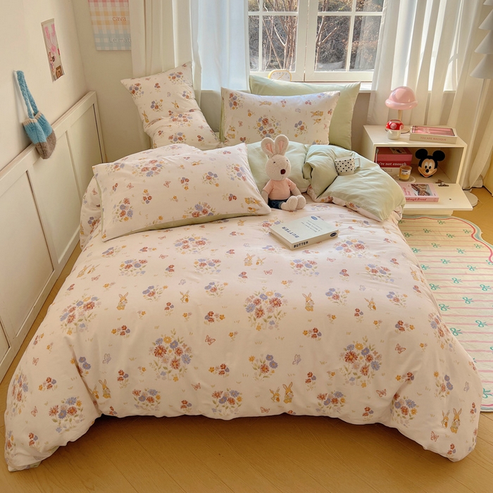 91家纺网 家纺一手货源 找家纺 雅居纺家纺 2025新款全棉小清新四件套 旷野气息