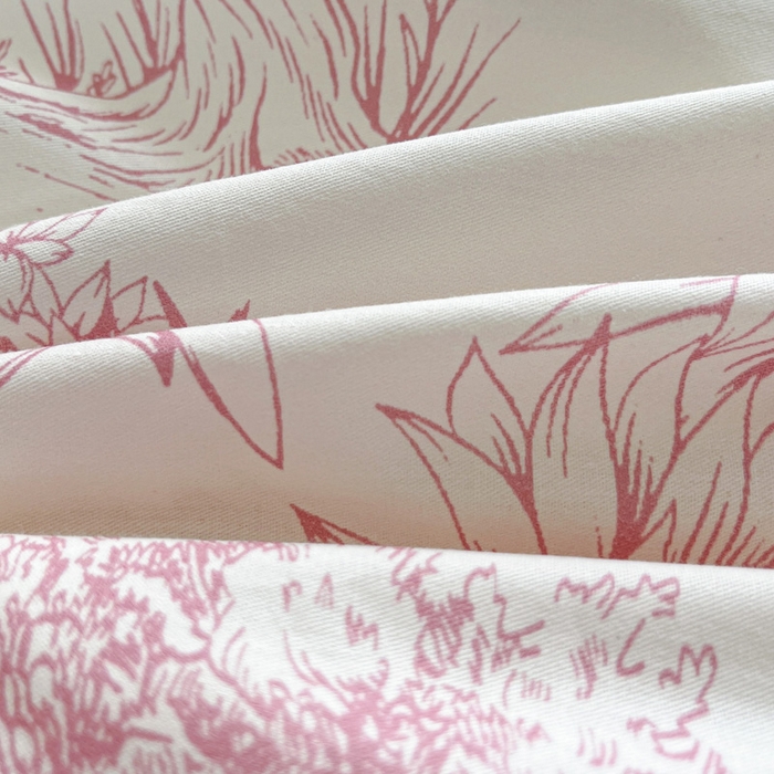 91家纺网 家纺一手货源 找家纺 雅居纺家纺 2025新款全棉小清新四件套 粉色花园