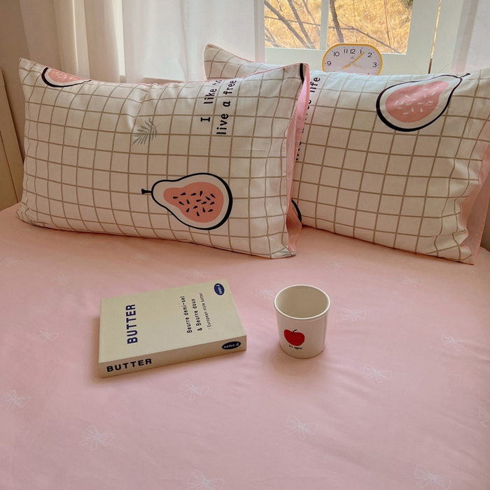 91家纺网 家纺一手货源 找家纺 雅居纺家纺 2025新款全棉小清新四件套 芭乐