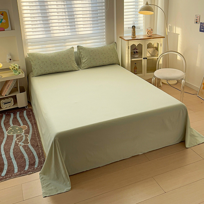 91家纺网 家纺一手货源 找家纺 娜娜2025新款A类针织双层纱印花四件套 小雏菊