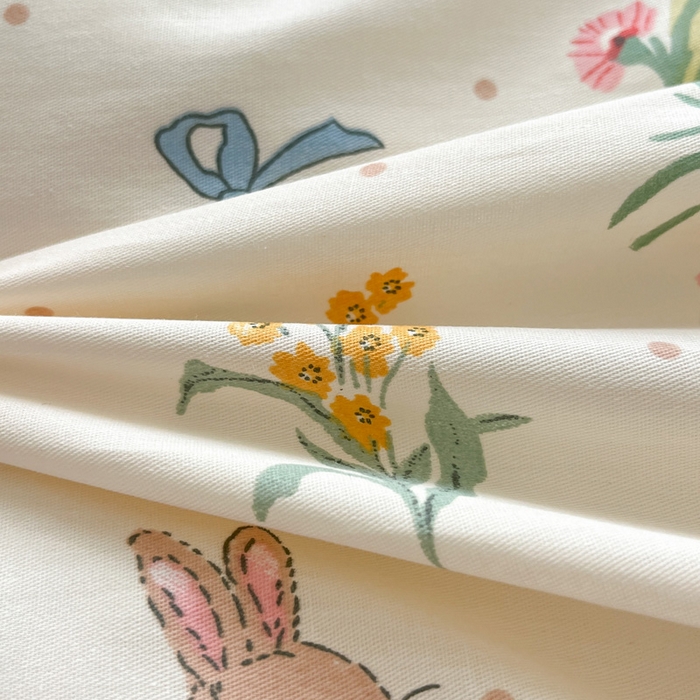 91家纺网 家纺一手货源 找家纺 雅居纺家纺 2025新款全棉小清新四件套 花园秘境