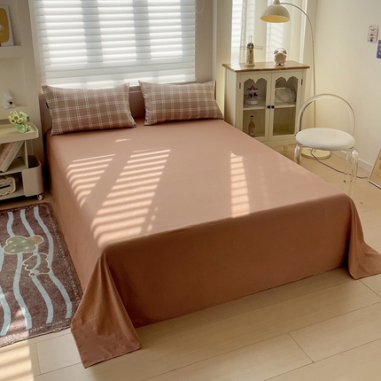 娜娜2025新款A类针织双层纱印花四件套 格子先生-咖