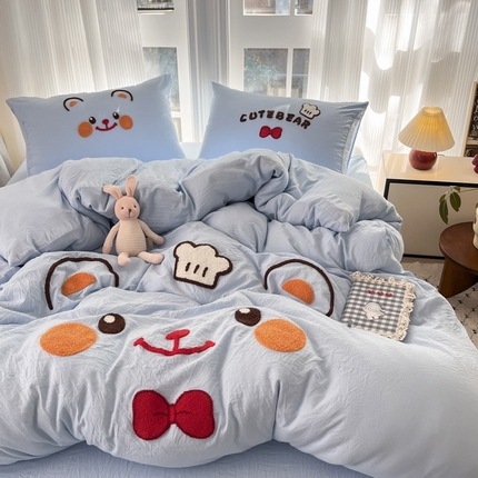 91家纺网 家纺一手货源 找家纺 （总）玉海棠 2025新款水洗棉毛巾绣四件套系列（含买家秀）