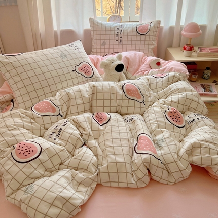 雅居纺家纺 2025新款全棉小清新四件套 芭乐