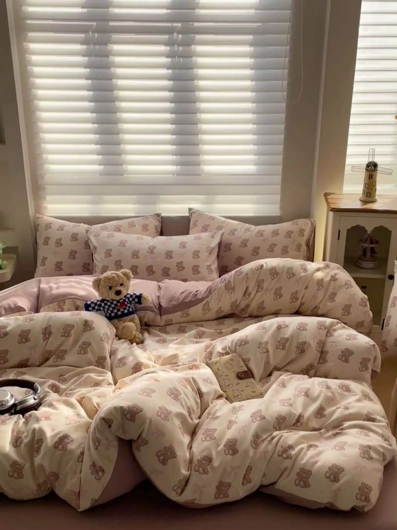 91家纺网 家纺一手货源 找家纺 娜娜2025新款A类针织双层纱印花四件套 可可西里