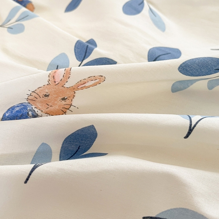 91家纺网 家纺一手货源 找家纺 雅居纺家纺 2025新款全棉小清新四件套 萌萌兔