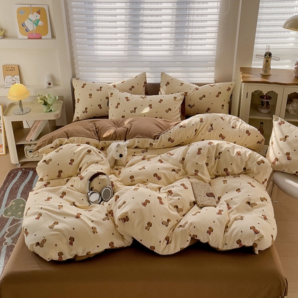 娜娜2025新款A类针织双层纱印花四件套 小狗皮皮