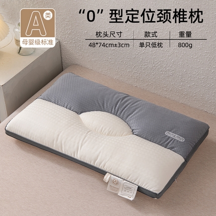 91家纺网 家纺一手货源 找家纺 织布人 2025新款枕芯A类minmin云柔0型颈椎枕家用二合一枕头枕芯 灰色