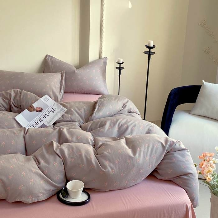 91家纺网 家纺一手货源 找家纺 于果 2025新款全棉双层纱四件套 玫瑰的故事