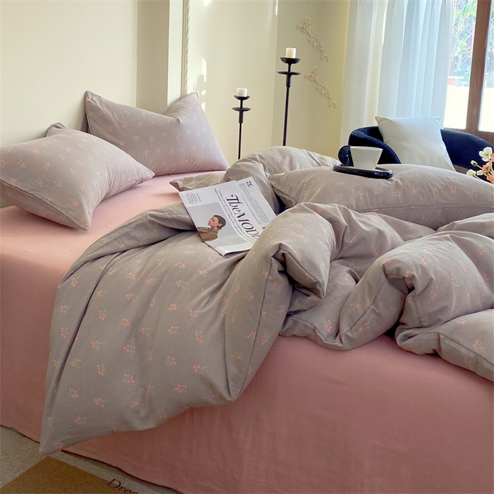 91家纺网 家纺一手货源 找家纺 于果 2025新款全棉双层纱四件套 玫瑰的故事