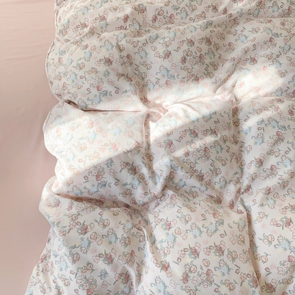 91家纺网 家纺一手货源 找家纺 吾欢心 2025新款针织棉双层纱四件套 繁花